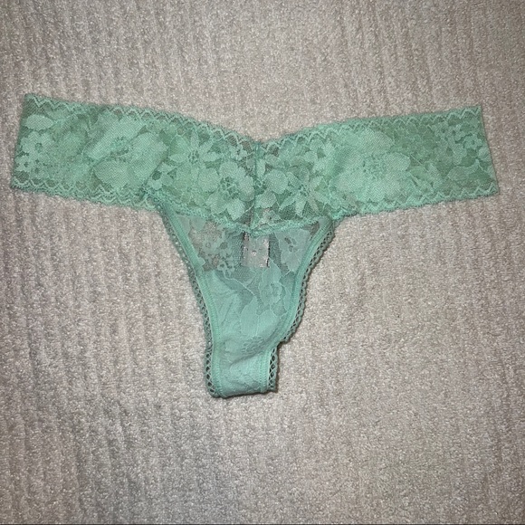Victoria's Secret Other - VS Thong Panty - Small - Mint Green Lace with Scalloped Trim